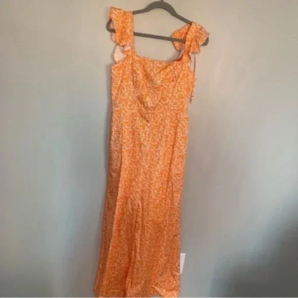 Anthropologie Hutch Jumpsuit Matchsticks Ruffle Jumpsuit Medium Petite - Picture 6 of 9